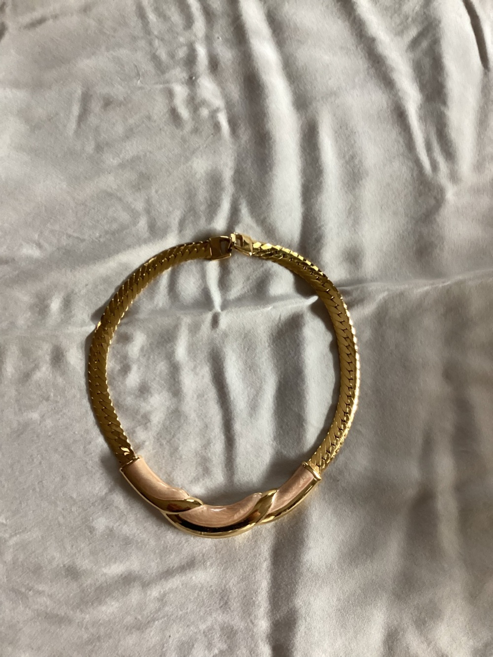 Gold-Tone Woven Chain Choker Necklace